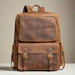 Multi Pocket Leather Backpack