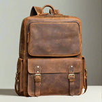 Multi Pocket Leather Backpack