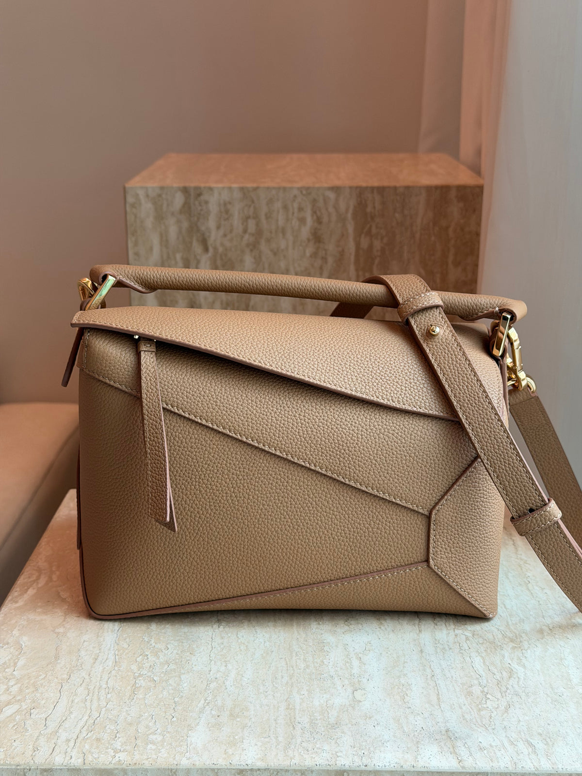 Geometric Bag Hand Stitched