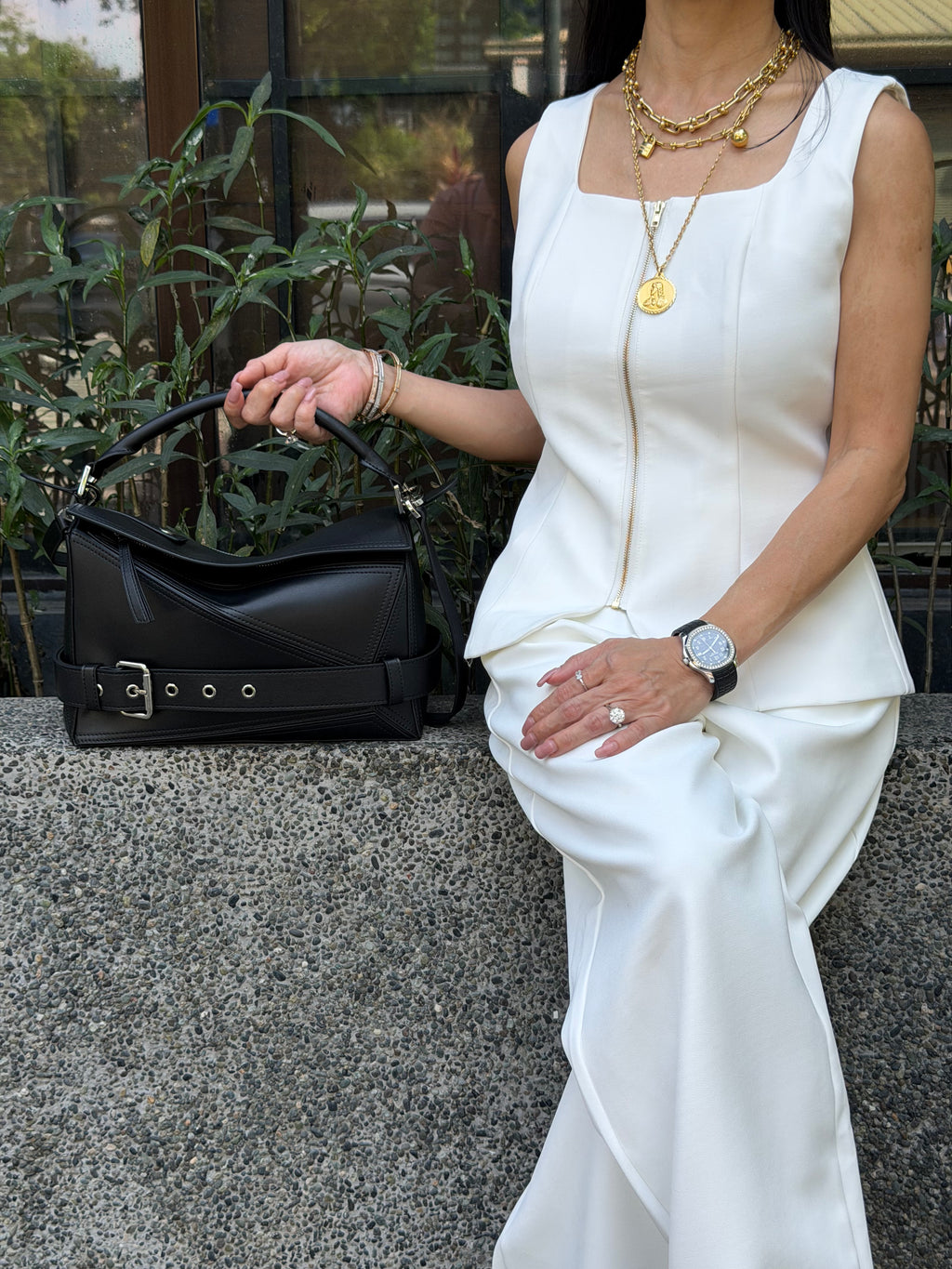 Geometric Biker Bag (FINAL SALE)
