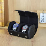 Monogrammed 2-Slot Watch Roll