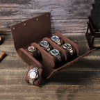 Genuine Leather Watch Roll 6 Slots
