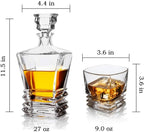 7pc Art Deco Crystal Decanter and Glass Set