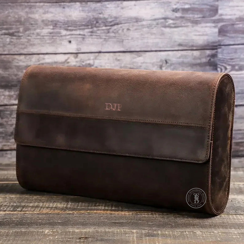 Genuine Leather Watch Roll 8 Slots