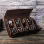 Genuine Leather Watch Roll 8 Slots