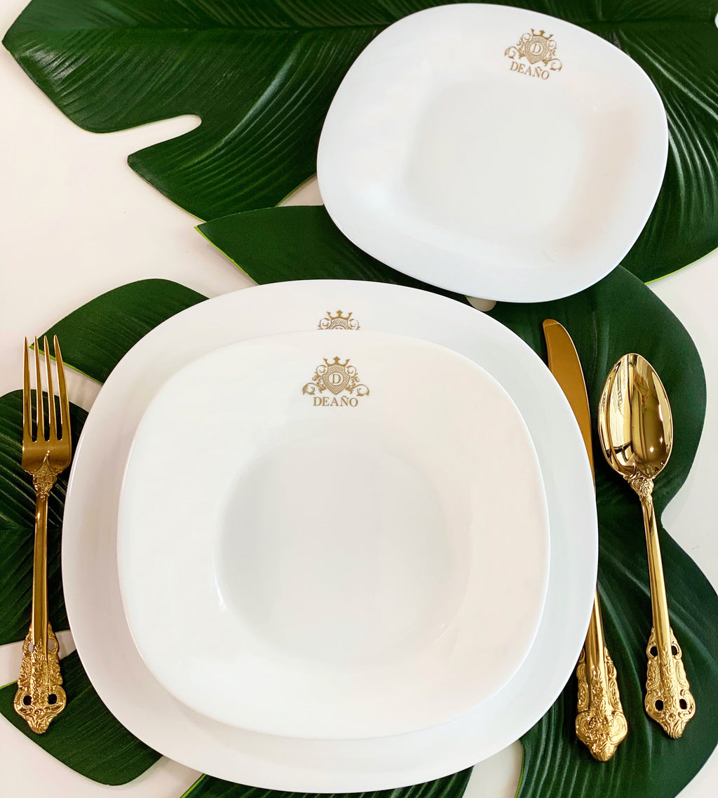 4pc Etched Carine Dinner Plate