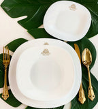 4pc Etched Carine Dinner Plate