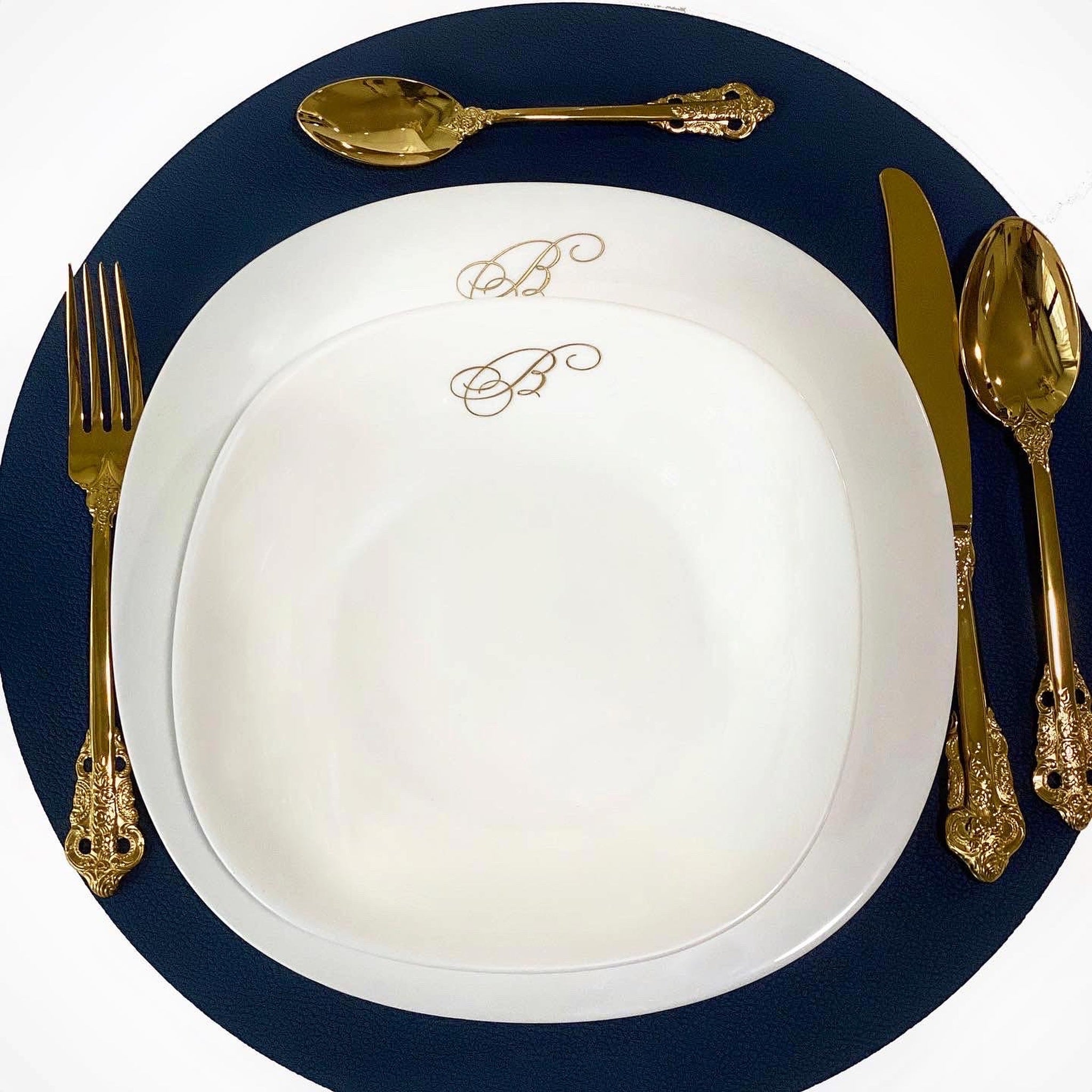 4pc Etched Carine Dinner Plate