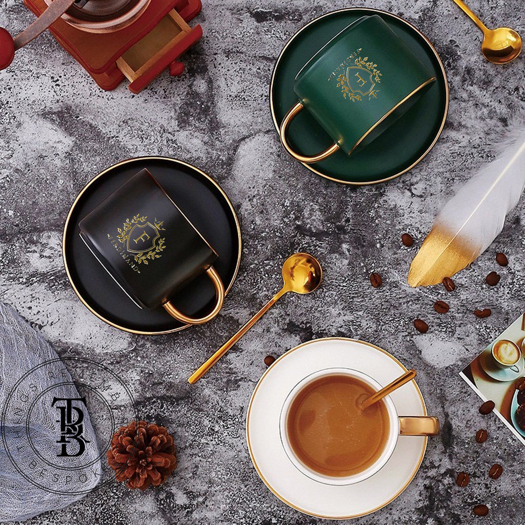 Morgan Cup and Saucer Set with Leather Box
