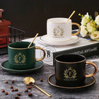 Morgan Cup and Saucer Set with Leather Box