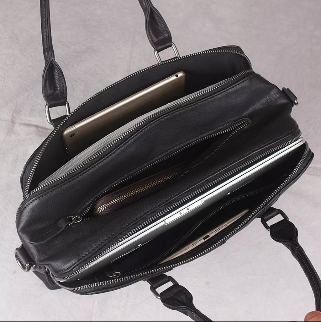 Mark Leather Messenger Briefcase