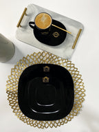 4pc Etched Carine Dinner Plate