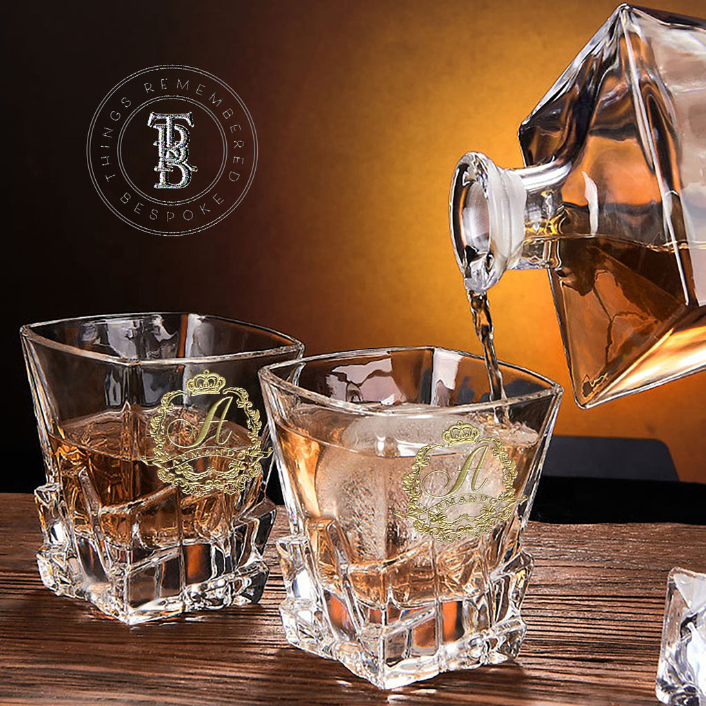 7pc Iceberg Crystal Decanter and Glass Set