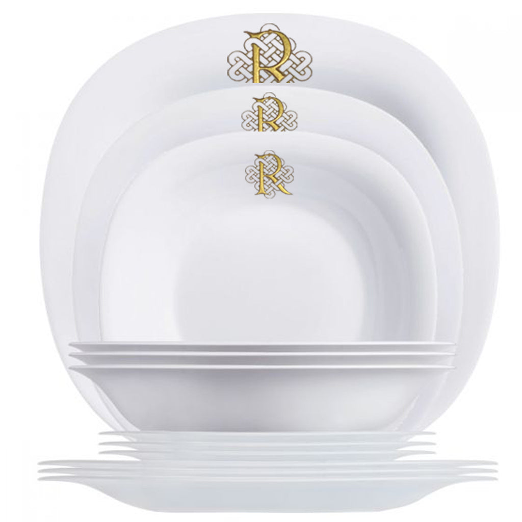 4pc Etched Carine Dinner Plate