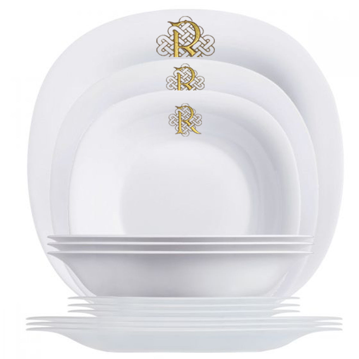 4pc Etched Carine Dinner Plate