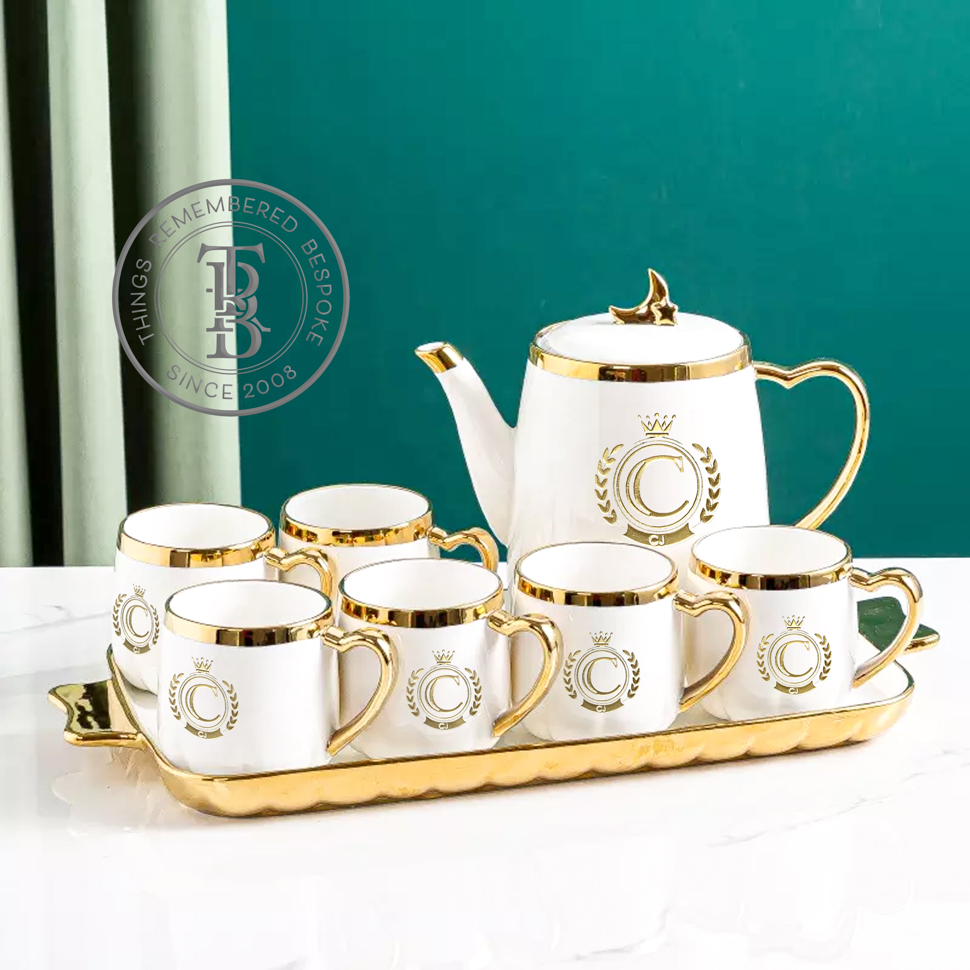 8pc Exquisite Tea Set with Tray
