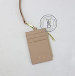 Saffiano Leather Lanyard with Card and Bill Holder
