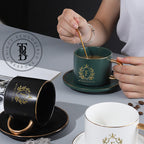 Morgan Cup and Saucer Set with Leather Box