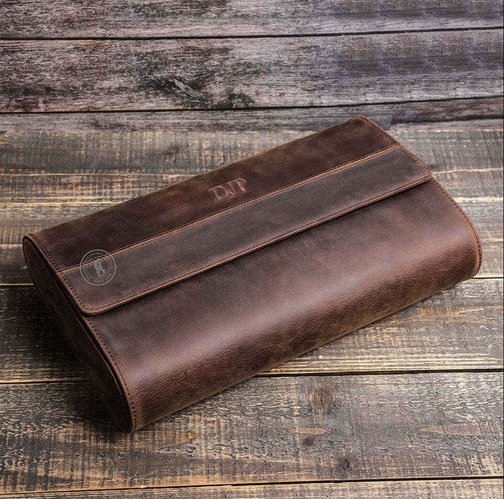 Genuine Leather Watch Roll 8 Slots