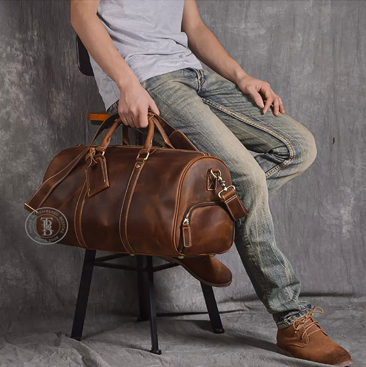 David Leather Weekender